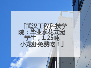 武汉工程科技学院：毕业季花式宠学生，1.25吨小龙虾免费吃！