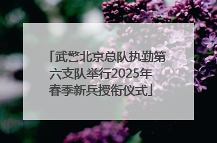 武警北京总队执勤第六支队举行2025年春季新兵授衔仪式