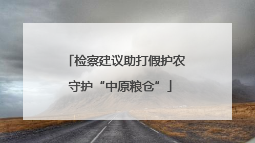 检察建议助打假护农守护“中原粮仓”