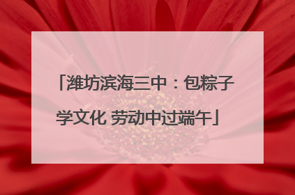 潍坊滨海三中：包粽子学文化 劳动中过端午