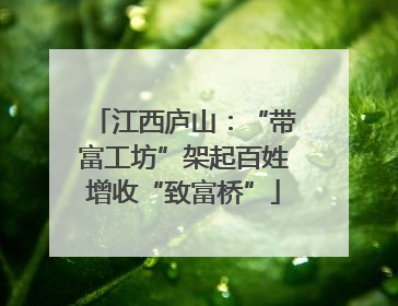 江西庐山：“带富工坊”架起百姓增收“致富桥”