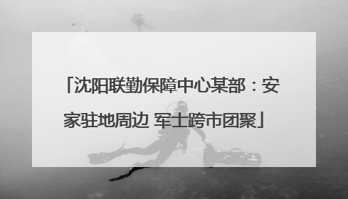 沈阳联勤保障中心某部：安家驻地周边 军士跨市团聚