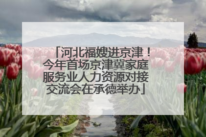 河北福嫂进京津！今年首场京津冀家庭服务业人力资源对接交流会在承德举办