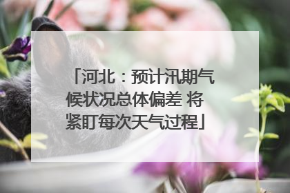 河北：预计汛期气候状况总体偏差 将紧盯每次天气过程