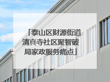 泰山区财源街道清真寺社区聚智破局家政服务痛点