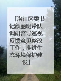 洛江区委书记颜丽明带队调研督导巡视反馈意见整改工作，推进生态环境保护建设