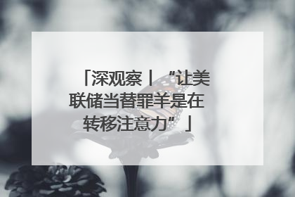 深观察丨“让美联储当替罪羊是在转移注意力”