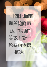 湖北梅雨期首轮降雨达“特强”等级！新一轮暴雨今夜抵达
