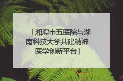 湘潭市五医院与湖南科技大学共建精神医学创新平台