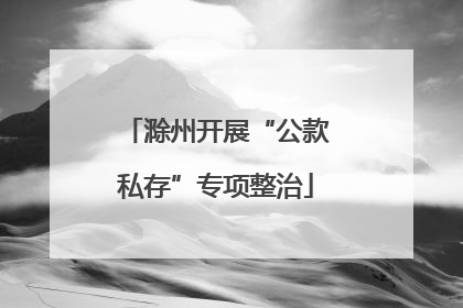 滁州开展“公款私存”专项整治