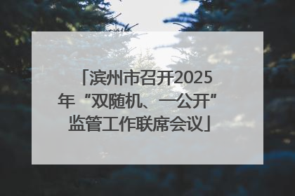 滨州市召开2025年“双随机、一公开” 监管工作联席会议