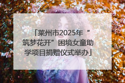 莱州市2025年“筑梦花开”困境女童助学项目捐赠仪式举办
