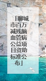 聊城市百万减残脑血管病公益项目资助标准公布
