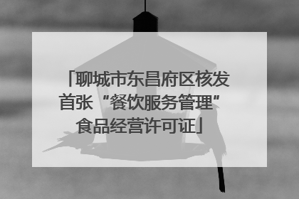 聊城市东昌府区核发首张“餐饮服务管理”食品经营许可证