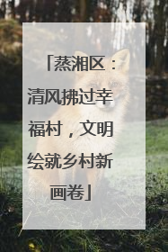 蒸湘区：清风拂过幸福村，文明绘就乡村新画卷