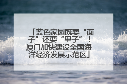 蓝色家园既要“面子”还要“里子”！厦门加快建设全国海洋经济发展示范区