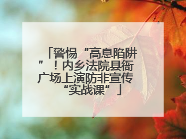 警惕“高息陷阱”！内乡法院县衙广场上演防非宣传“实战课”