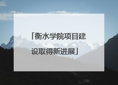 衡水学院项目建设取得新进展