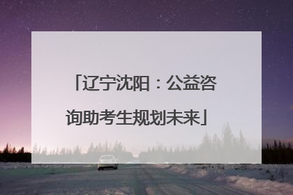 辽宁沈阳：公益咨询助考生规划未来