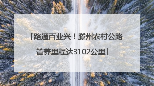 路通百业兴！滕州农村公路管养里程达3102公里