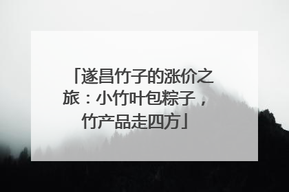 遂昌竹子的涨价之旅：小竹叶包粽子，竹产品走四方