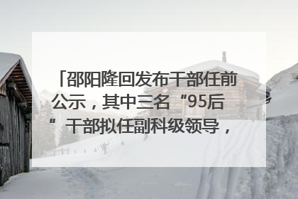 邵阳隆回发布干部任前公示，其中三名“95后”干部拟任副科级领导，均系硕士选调生
