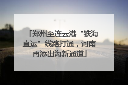 郑州至连云港“铁海直运”线路打通，河南再添出海新通道