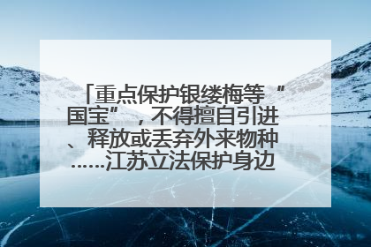 重点保护银缕梅等“国宝”，不得擅自引进、释放或丢弃外来物种……江苏立法保护身边的生物“朋友圈”