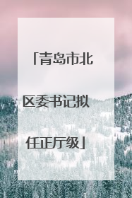 青岛市北区委书记拟任正厅级