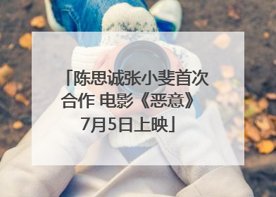 陈思诚张小斐首次合作 电影《恶意》7月5日上映