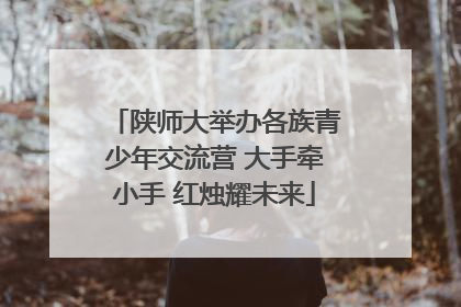 陕师大举办各族青少年交流营 大手牵小手 红烛耀未来