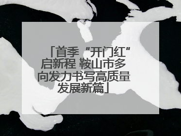 首季“开门红”启新程 鞍山市多向发力书写高质量发展新篇
