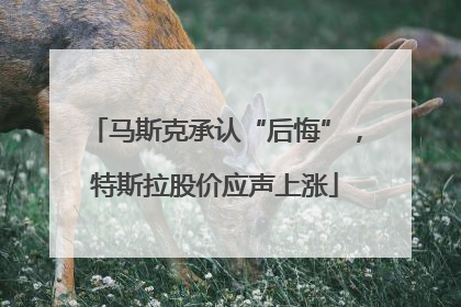 马斯克承认“后悔”，特斯拉股价应声上涨