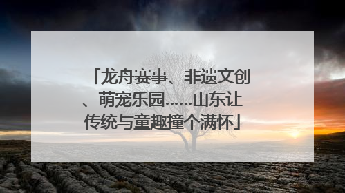 龙舟赛事、非遗文创、萌宠乐园……山东让传统与童趣撞个满怀