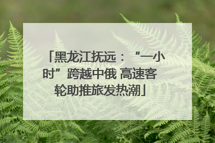 黑龙江抚远：“一小时”跨越中俄 高速客轮助推旅发热潮