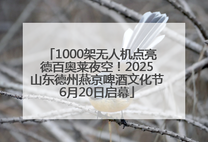 1000架无人机点亮德百奥莱夜空！2025山东德州燕京啤酒文化节6月20日启幕