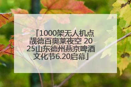 1000架无人机点靓德百奥莱夜空 2025山东德州燕京啤酒文化节6.20启幕
