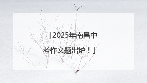 2025年南昌中考作文题出炉！