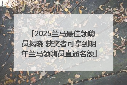 2025兰马最佳领嗨员揭晓 获奖者可拿到明年兰马领嗨员直通名额