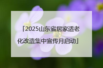 2025山东省居家适老化改造集中宣传月启动