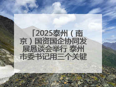 2025泰州（南京）国资国企协同发展恳谈会举行 泰州市委书记用三个关键词推介泰州
