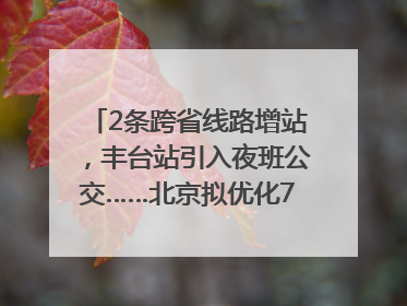 2条跨省线路增站，丰台站引入夜班公交……北京拟优化7条公交线！