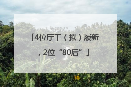 4位厅干（拟）履新，2位“80后”