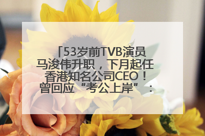 53岁前TVB演员马浚伟升职，下月起任香港知名公司CEO！曾回应“考公上岸”：真不是公务员