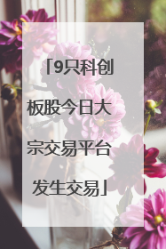 9只科创板股今日大宗交易平台发生交易