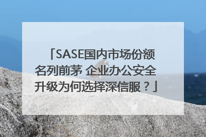SASE国内市场份额名列前茅 企业办公安全升级为何选择深信服？